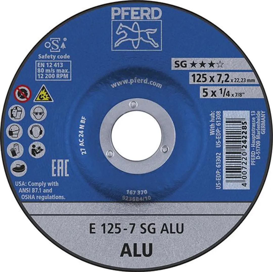 Pferd Slijpschijf Aluminium A24 NSG 115mm - 22.23mm As - afbeelding 3 van 3