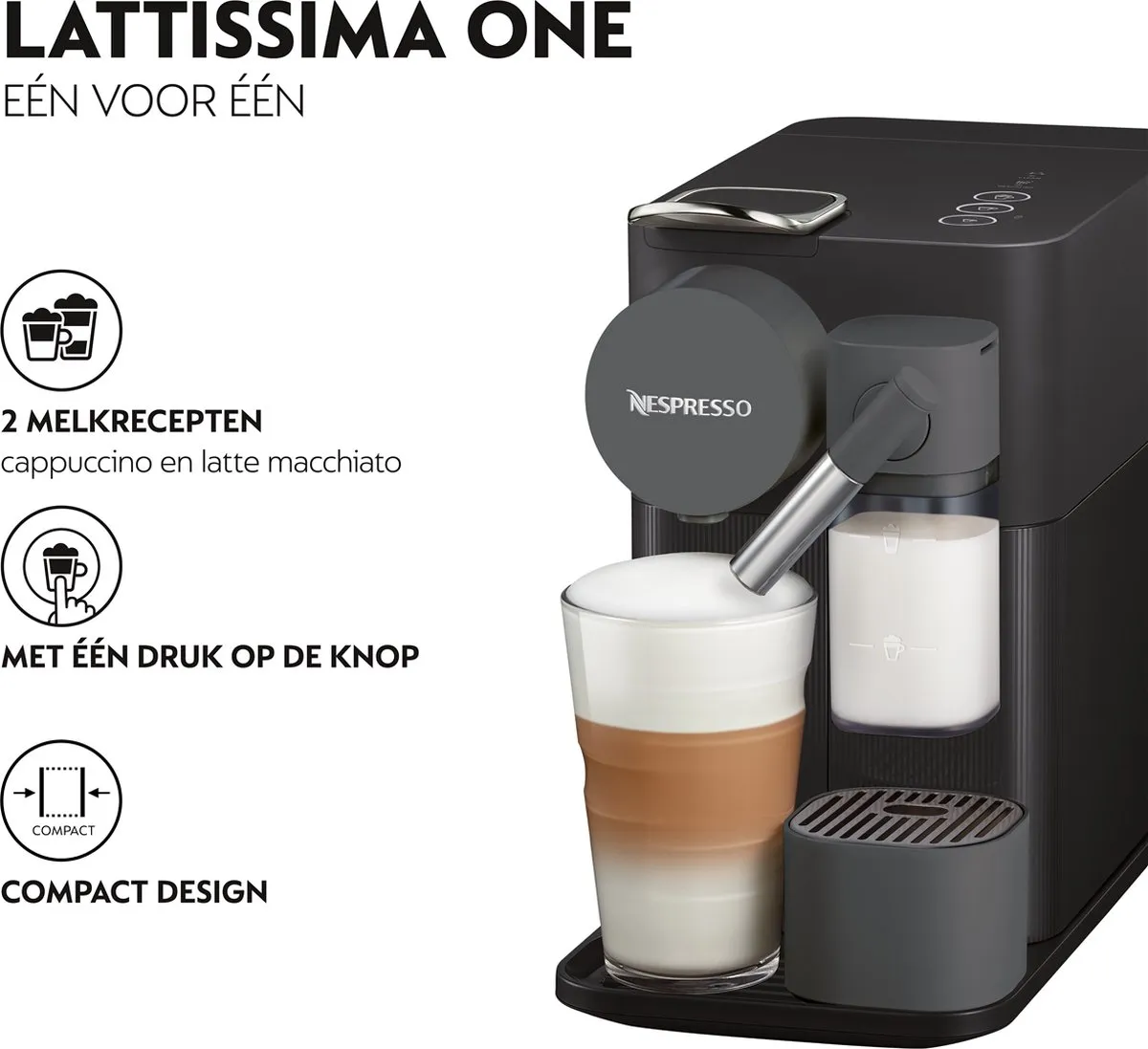 De'Longhi Lattissima One EN510.B Koffiecupmachine - Zwart