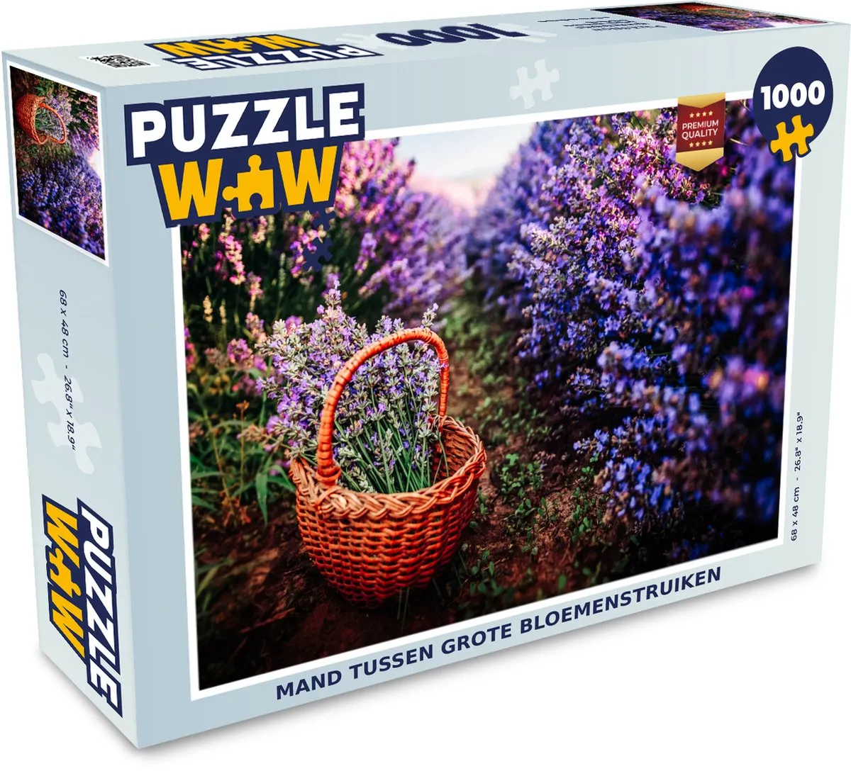 PuzzleWow Lavendel Buiten Mand Legpuzzel 1000 Stuks - Multicolor