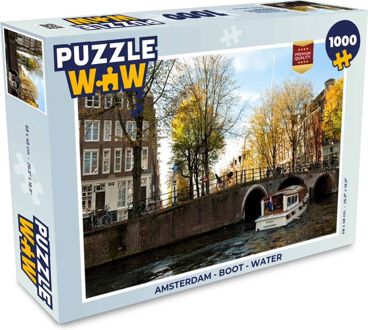 PuzzleWow Amsterdam Boot Water Legpuzzel 1000 Stuks