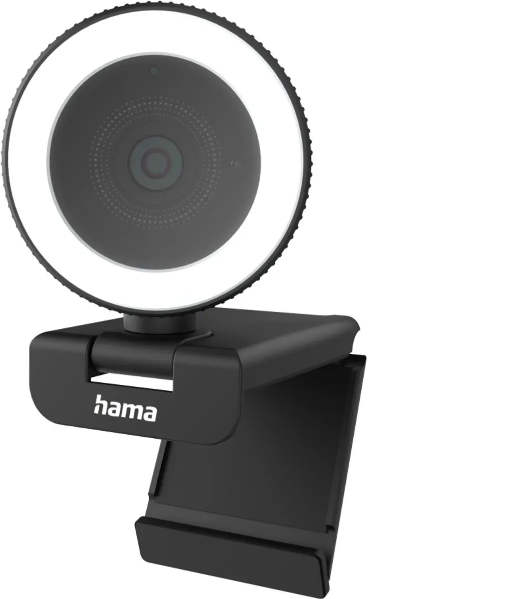 Hama C-850 Pro Webcam 4K - Ringlamp & Afstandsbediening - Zwart - afbeelding 2 van 6