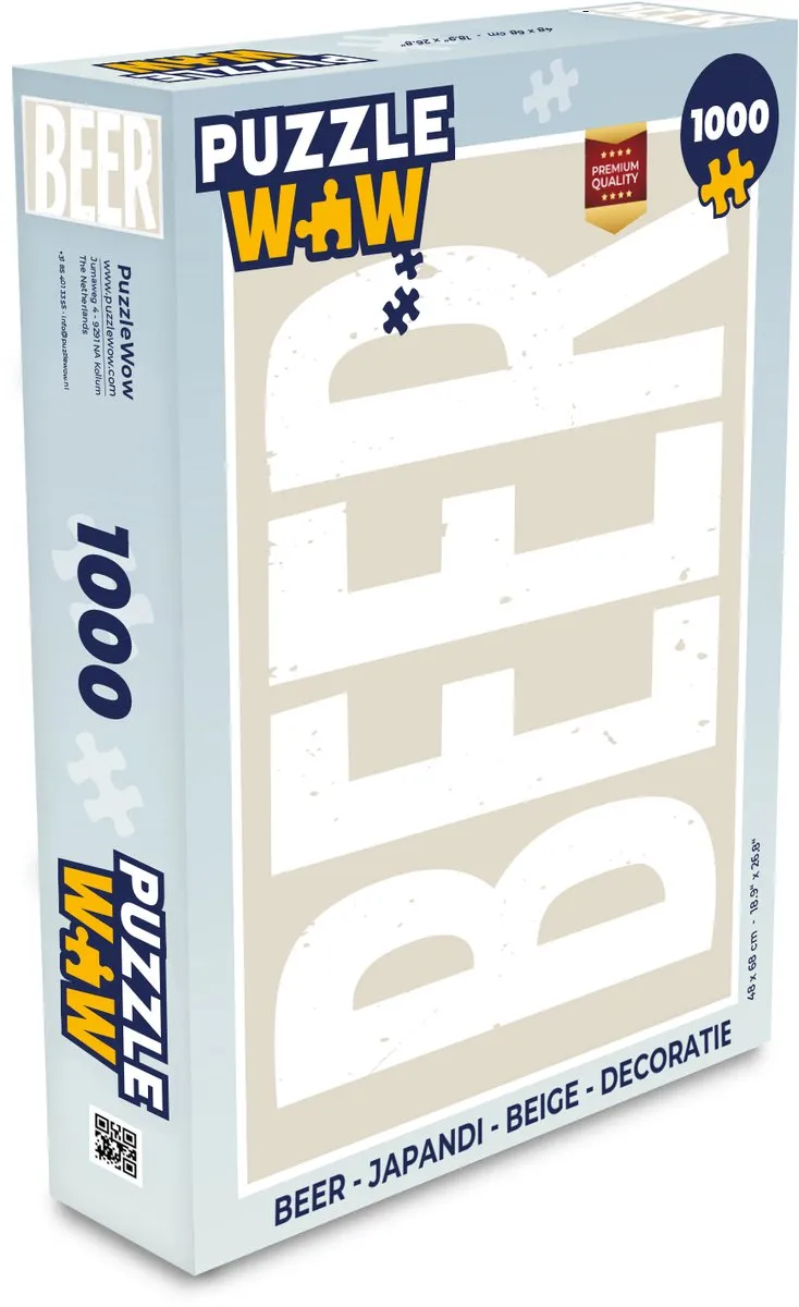 PuzzleWow Japandi Beer Legpuzzel 1000 Stuks