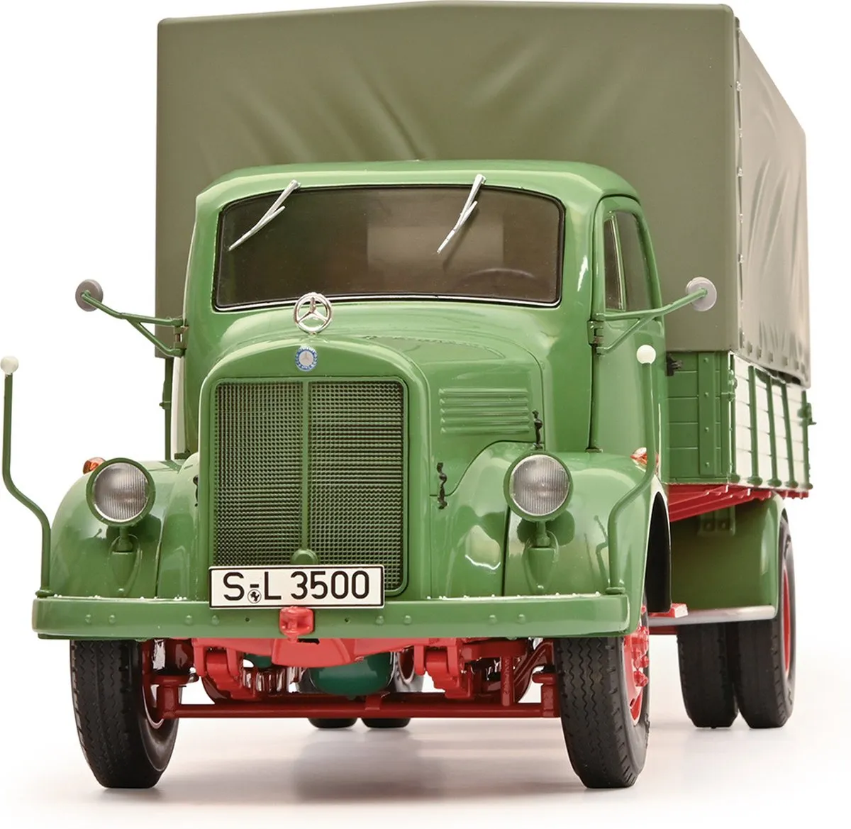 Mercedes-Benz L3500 1:18 Schuco - Grijs/Groen/Rood
