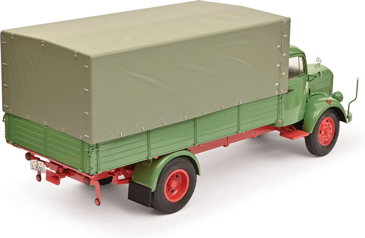 Mercedes-Benz L3500 1:18 Schuco - Grijs/Groen/Rood