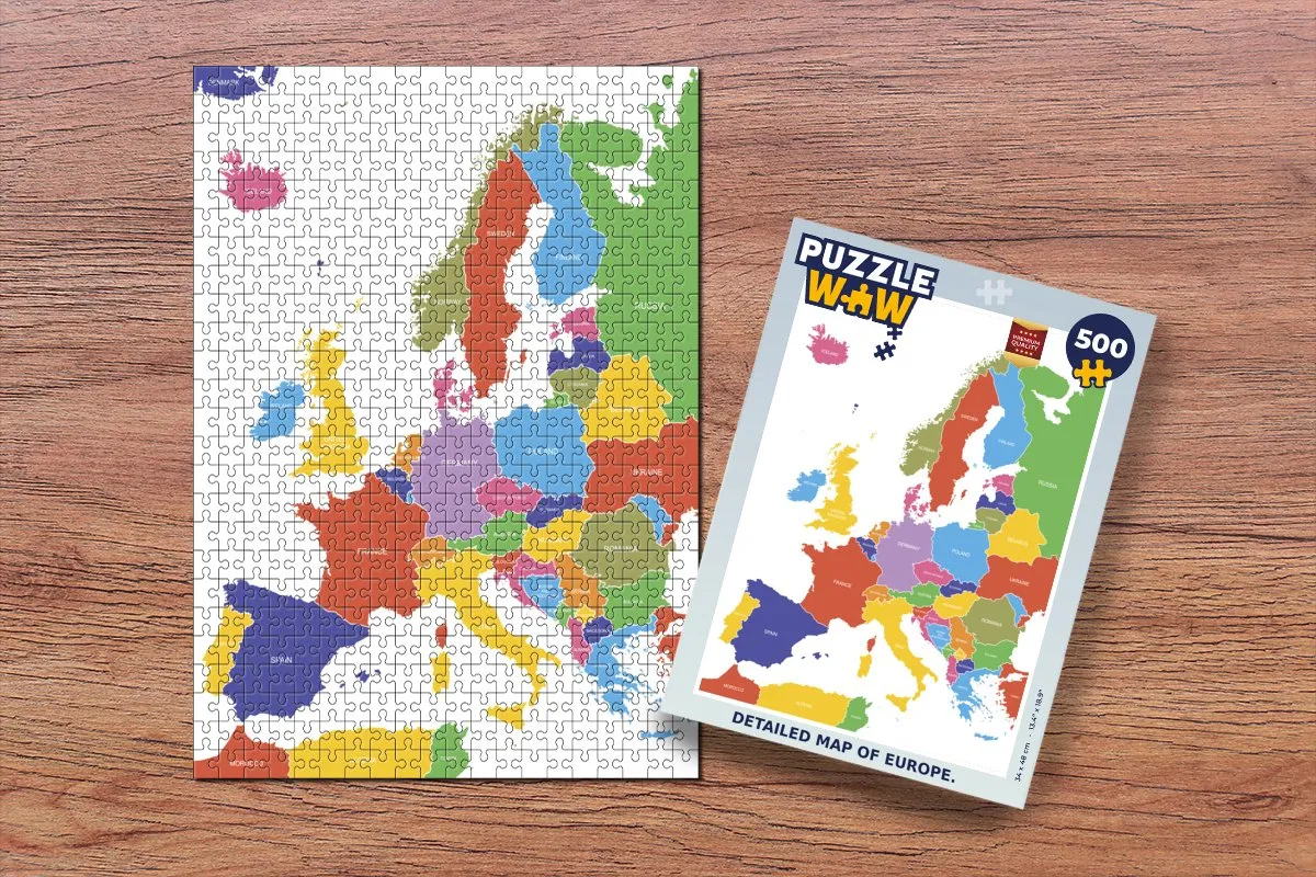 PuzzleWow Europa Legpuzzel 500 Stuks - Multicolor