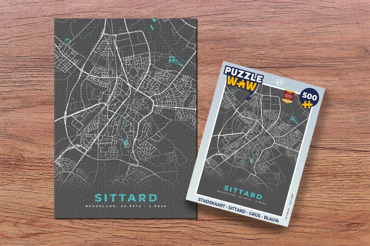 PuzzleWow Stadskaart Sittard Legpuzzel 500 Stuks - Multicolor
