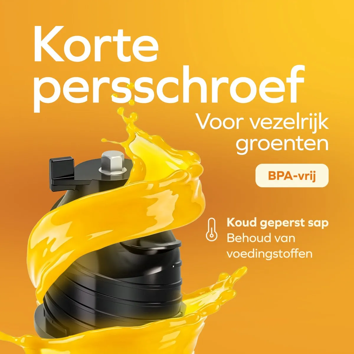 KitchenBrothers KB1004153 Slowjuicer 750ml - 2 Snelheden - Wit