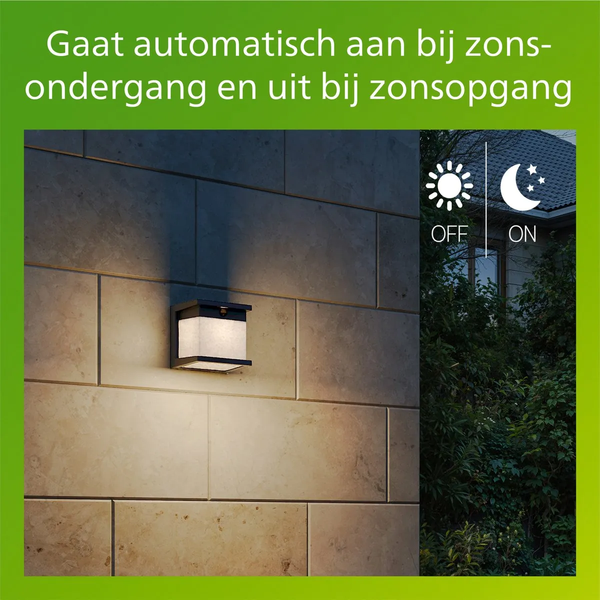 Philips Diara Solar wandlamp - Zonne-energie - Warmwit licht: 2700K - Zwart - Twee lichtstanden - Schemersensor - Bewegingssensor - IP44: weerbestendig - Solar buitenverlichting