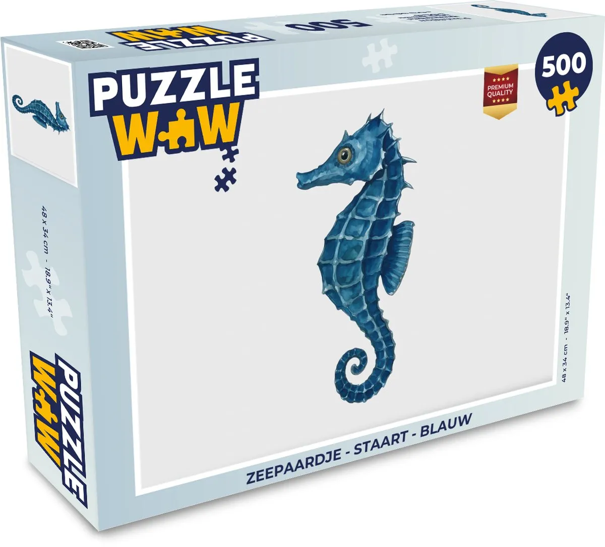 PuzzleWow Zeepaardje Puzzel 500 Stuks - Blauw