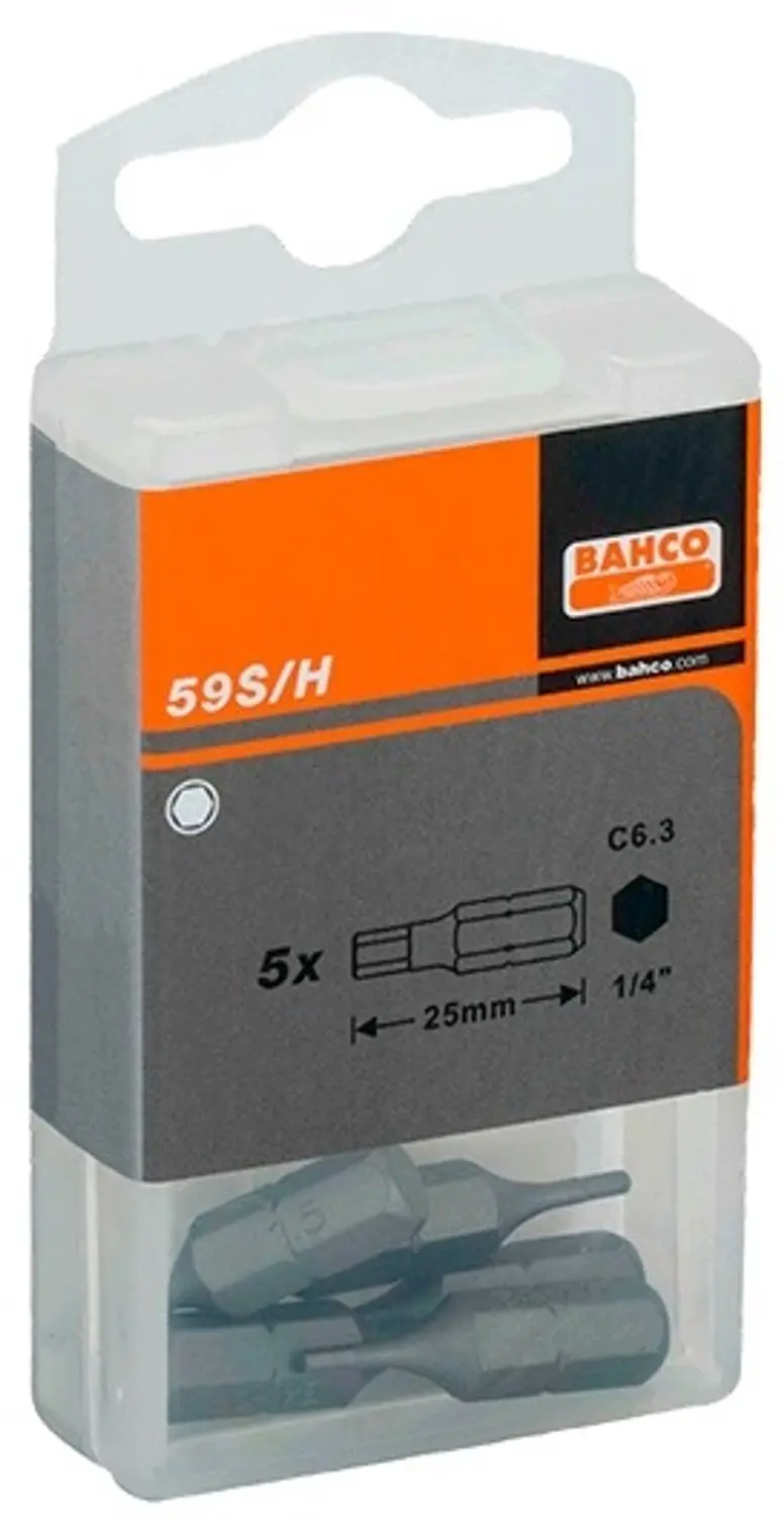 Bahco H3 Inbus Schroefbits 1/4" 25mm - 5 Stuks - afbeelding 3 van 4