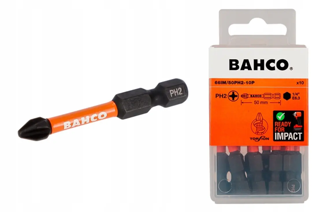 Bahco PH2 slagbits 1/4" 10 stuks