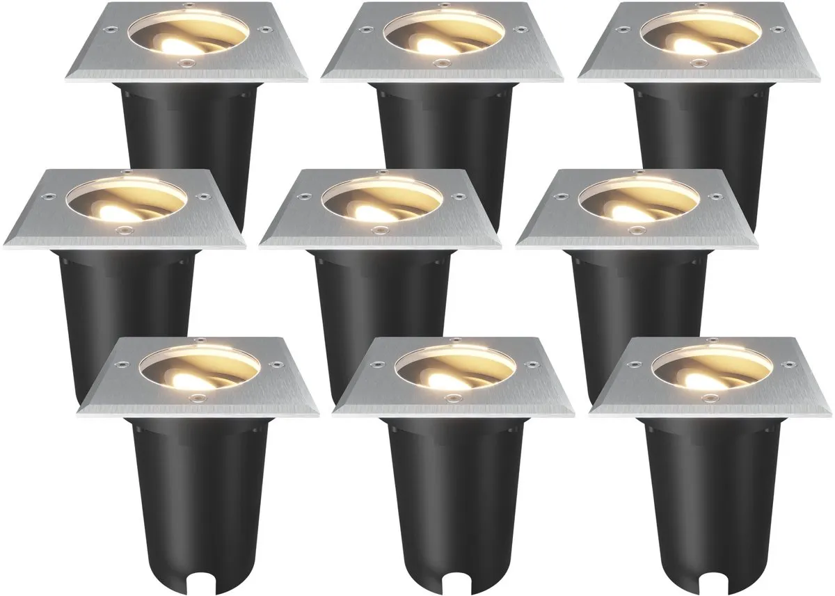 Ledvion 9X LED Grondspot Vierkant GU10 RVS