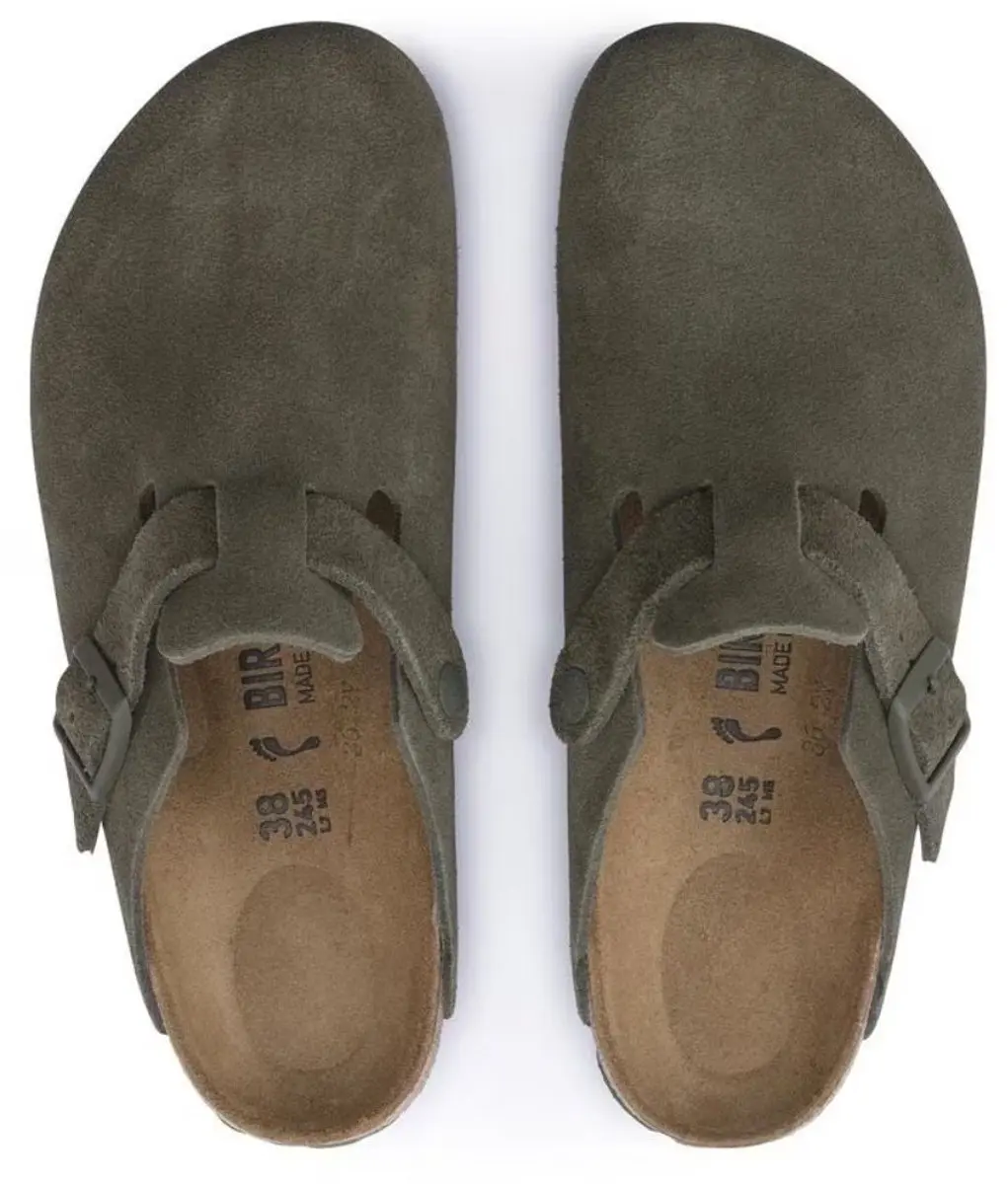 Birkenstock Boston Suede Instapper - Maat 44 - Groen