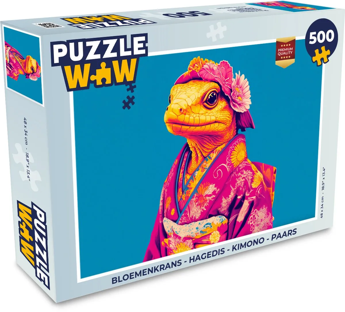 PuzzleWow Bloemenkrans Hagedis Legpuzzel 500 Stuks - Paars