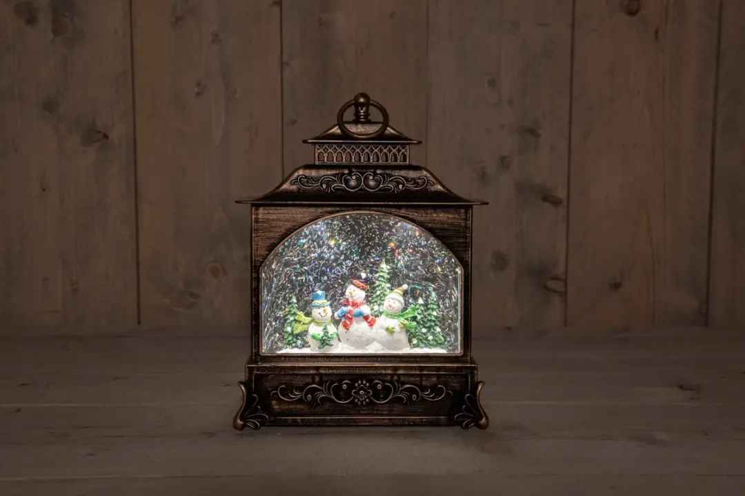 Anna's Collection Sneeuwbol Lantaarn Goud - LED 22x8x29cm - afbeelding 3 van 3