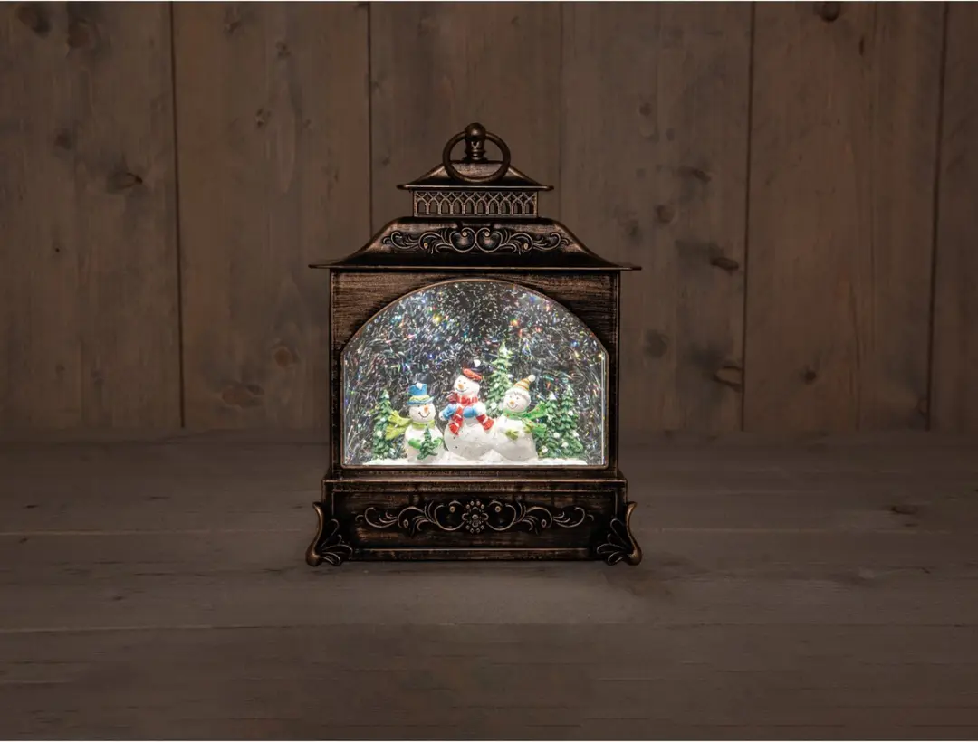Anna's Collection Sneeuwbol Lantaarn Goud - LED 22x8x29cm - afbeelding 2 van 3