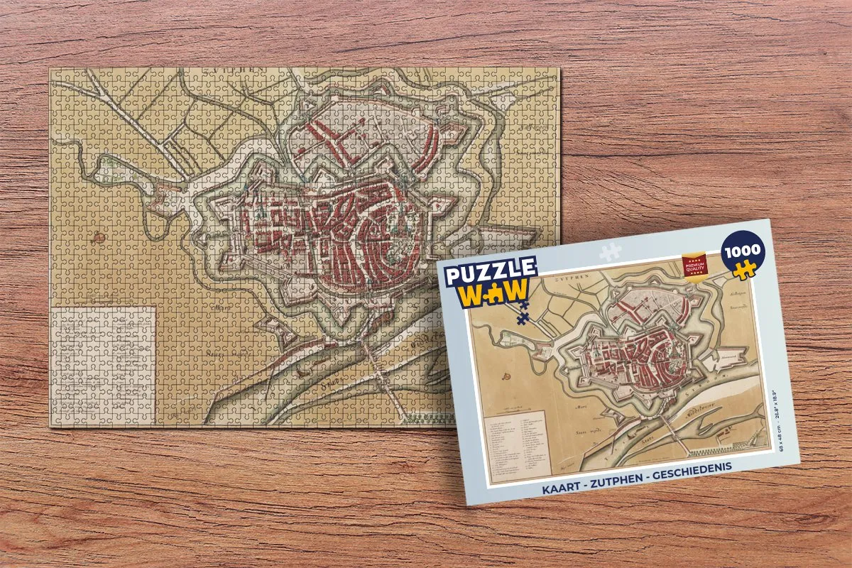 PuzzleWow Zutphen Geschiedenis Legpuzzel 1000 Stuks - Multicolor