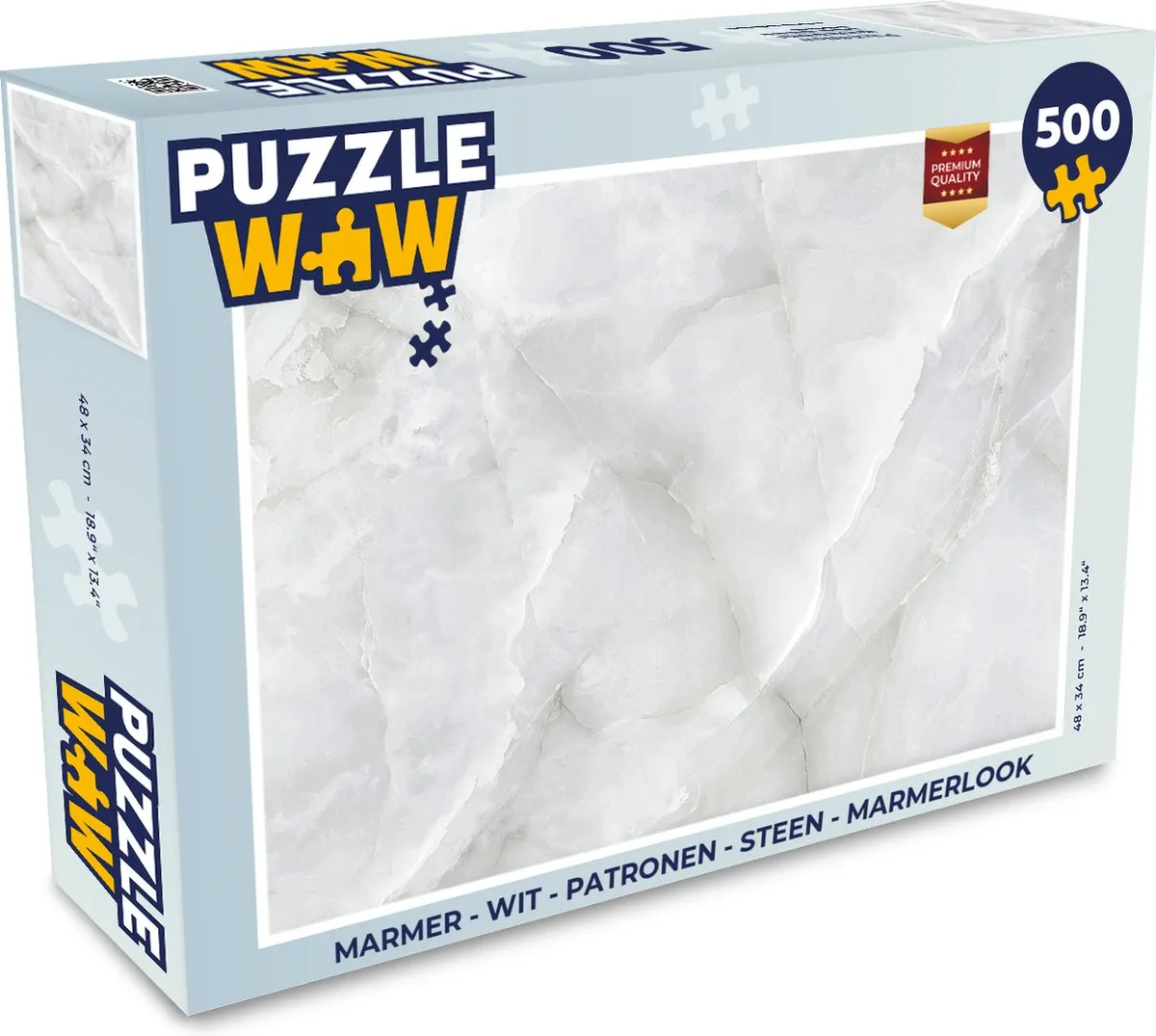 PuzzleWow Marmerlook Legpuzzel 500 Stuks - Multicolor