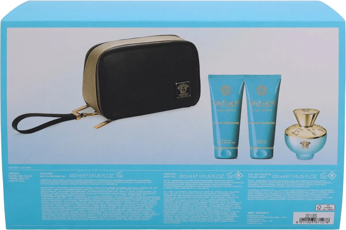 Versace Dylan EDT + Bodylotion + Douchegel + Toilettas - 300ml
