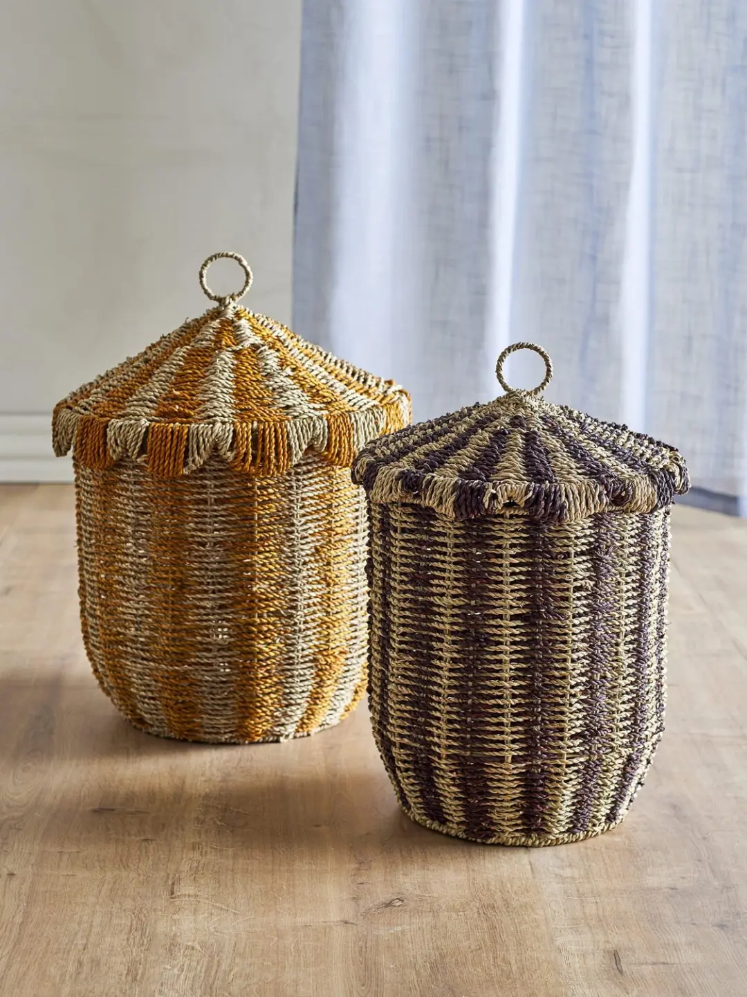 Bloomingville Opbergmand Cikkeline Set van 2 - 54L - afbeelding 4 van 5