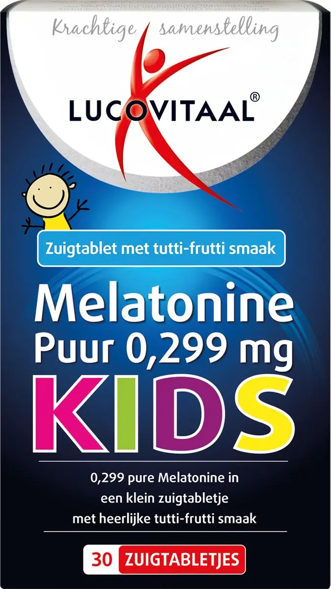Lucovitaal Melatonine Kinderen 0,299mg Tutti-Frutti 30 Zuigtabletten - afbeelding 5 van 6