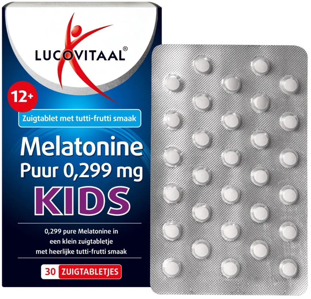 Lucovitaal Melatonine Kinderen 0,299mg Tutti-Frutti 30 Zuigtabletten - afbeelding 2 van 6