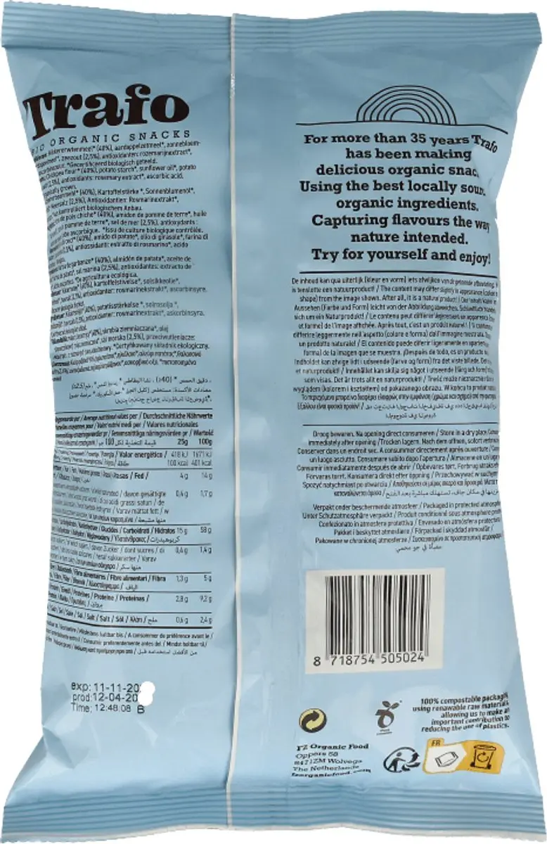 Trafo Hummus Chips Zout 75g