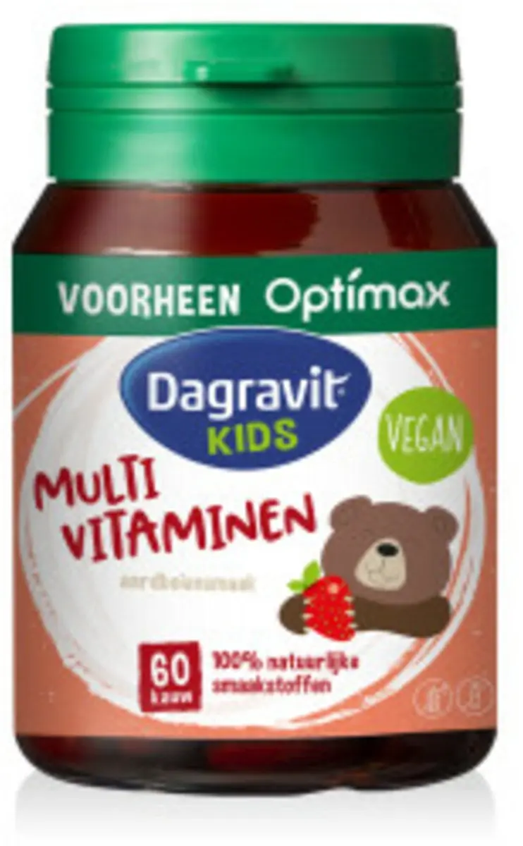 Dagravit Natural Kids Multivitaminen Framboos - 120 Kauwtabletten