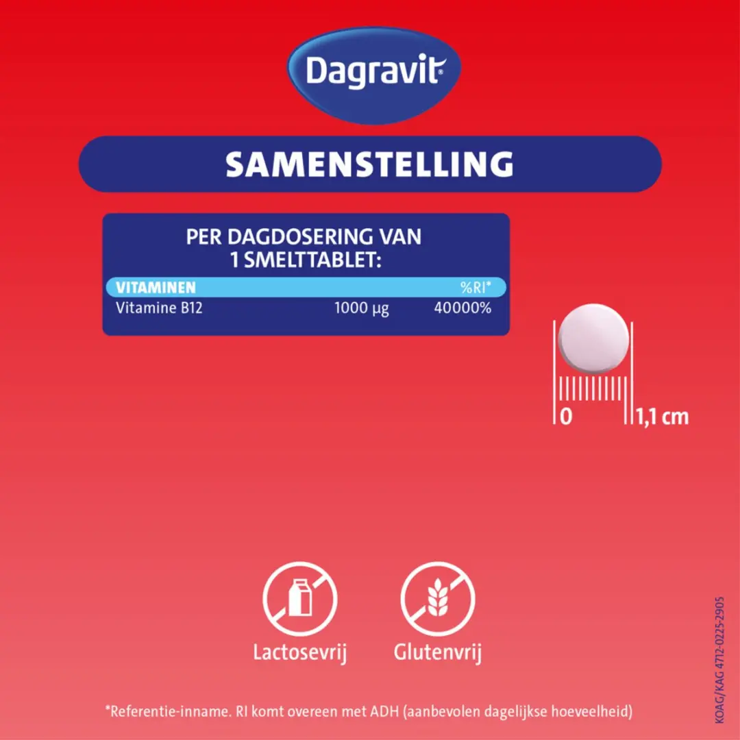 Dagravit Vitamine B12 1000mcg Smelttabletten - 200 Stuks
