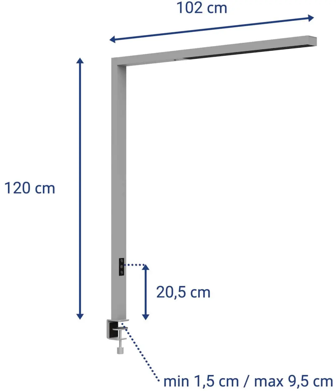 MAUL Sirius Bureaulamp LED - Zilver - Dimbaar met bewegingssensor - afbeelding 3 van 6