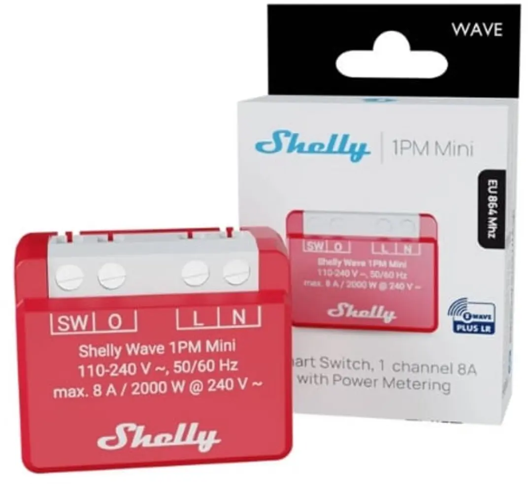 Shelly Wave Mini 1PM LR Z-Wave Long Range - Wit - afbeelding 4 van 6
