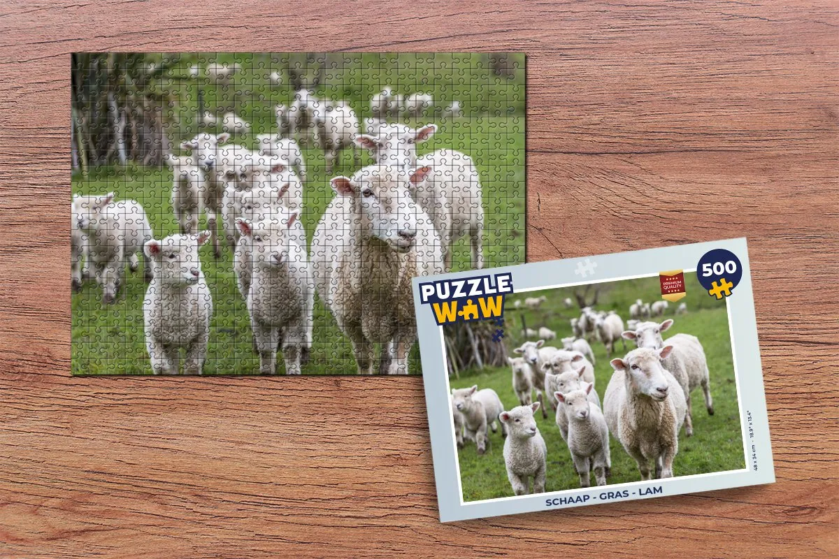 PuzzleWow Schaap & Lam Legpuzzel 500 Stuks - Multicolor