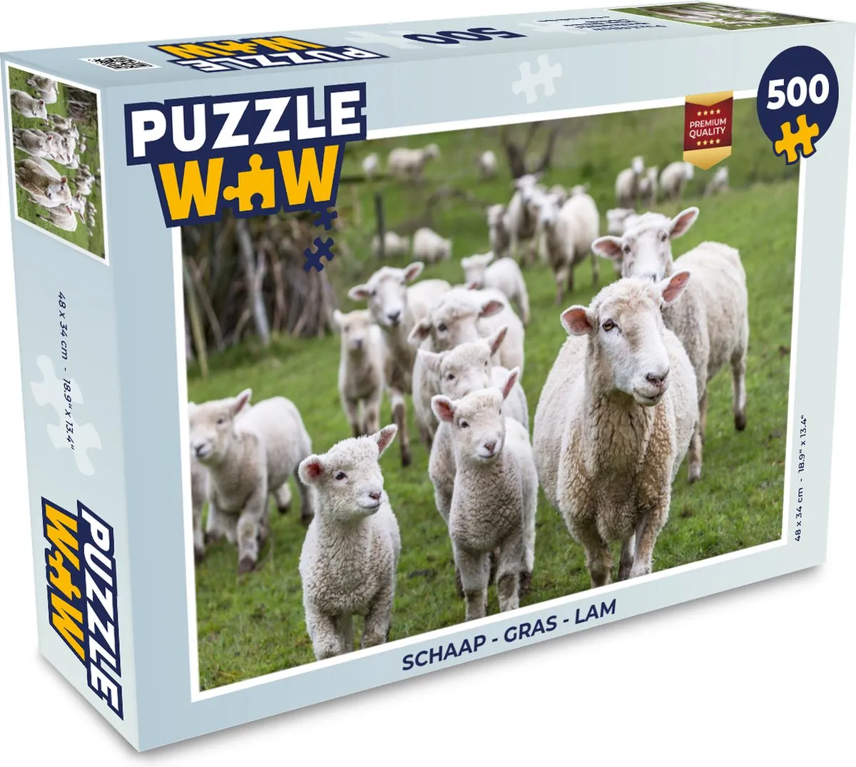 PuzzleWow Schaap & Lam Legpuzzel 500 Stuks - Multicolor