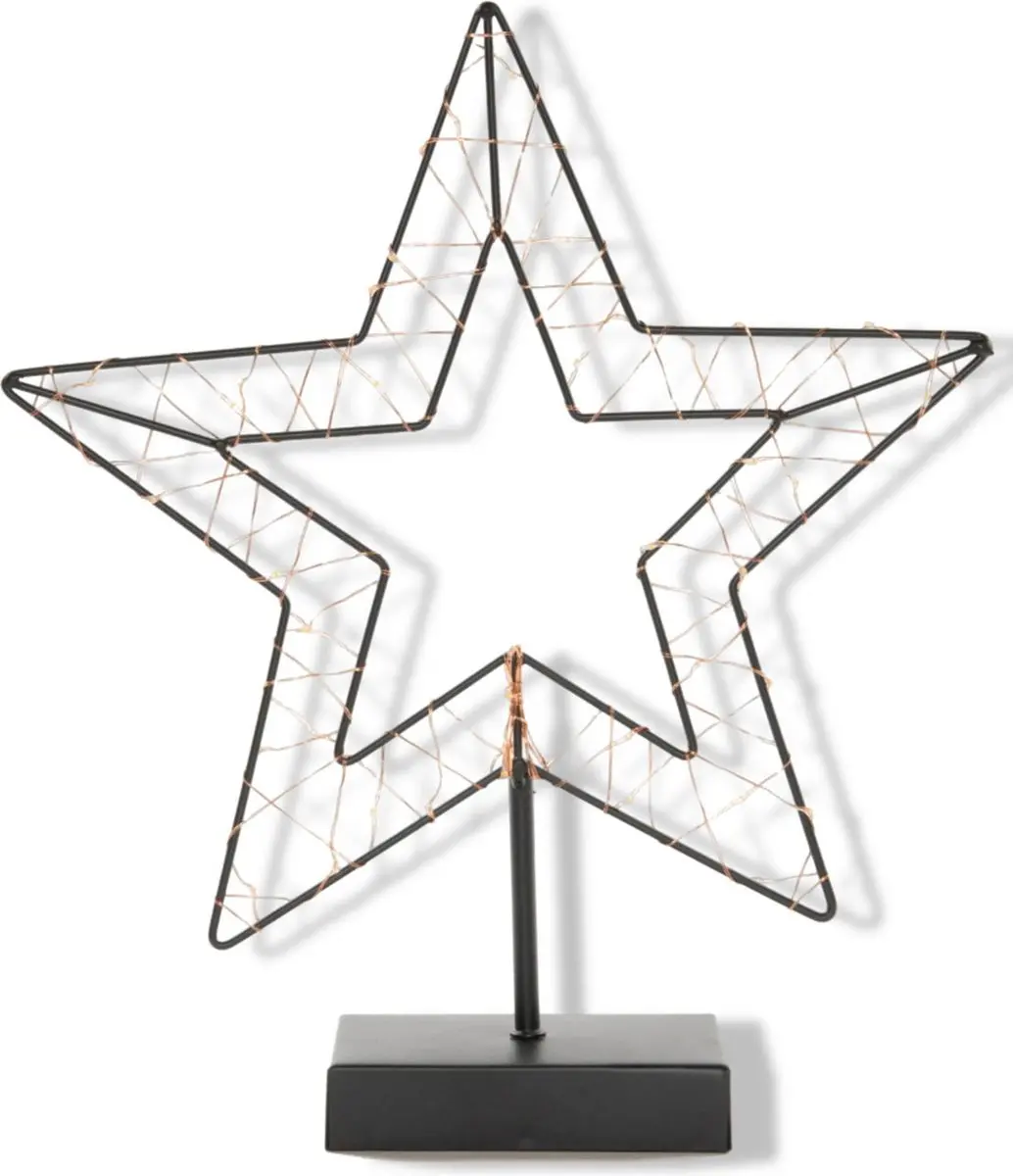 Anna's Collection B.O.T. Indoor Black Star Kerstverlichting 50 LED