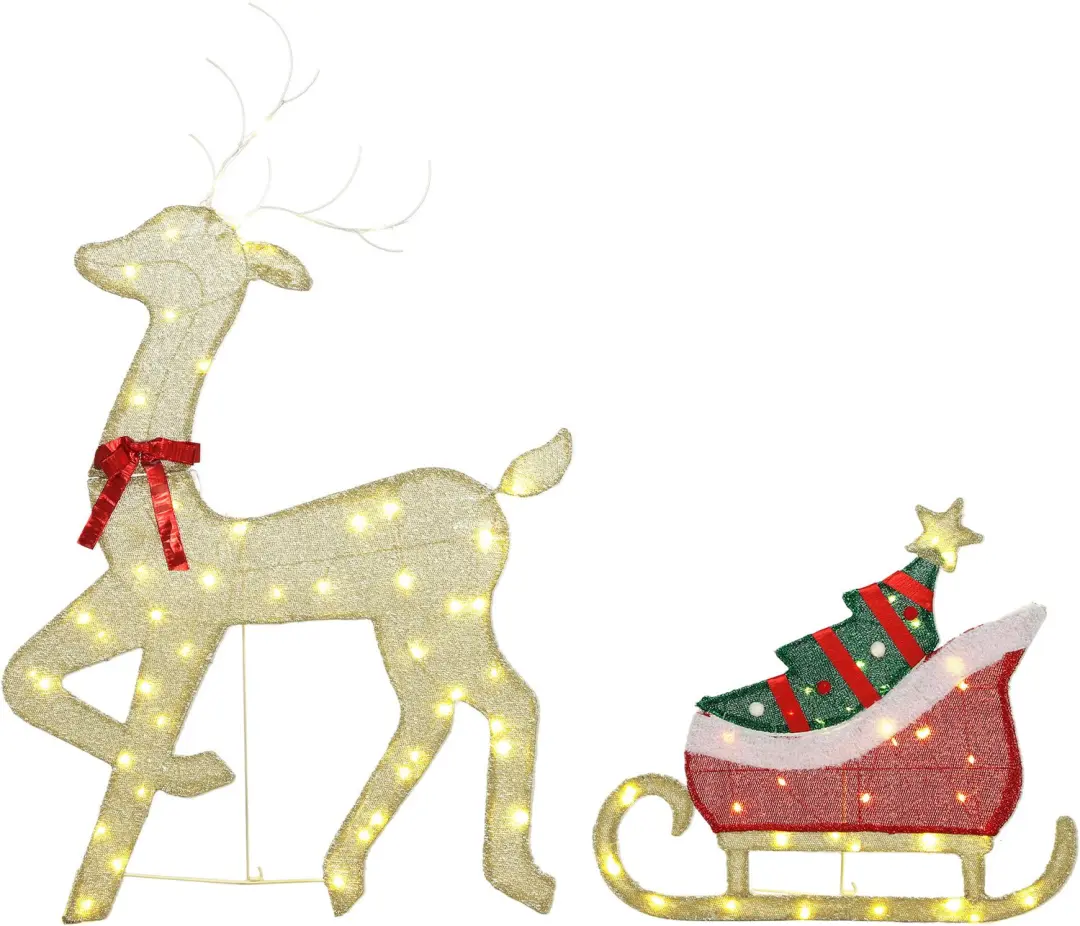 ECTEATOY® Verlicht Rendier met Slee Kerstverlichting