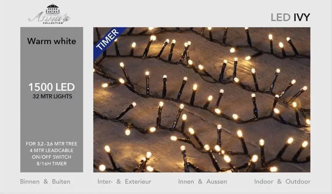 Anna's Collection LED Ivy Kerstverlichting 32m Warmwit