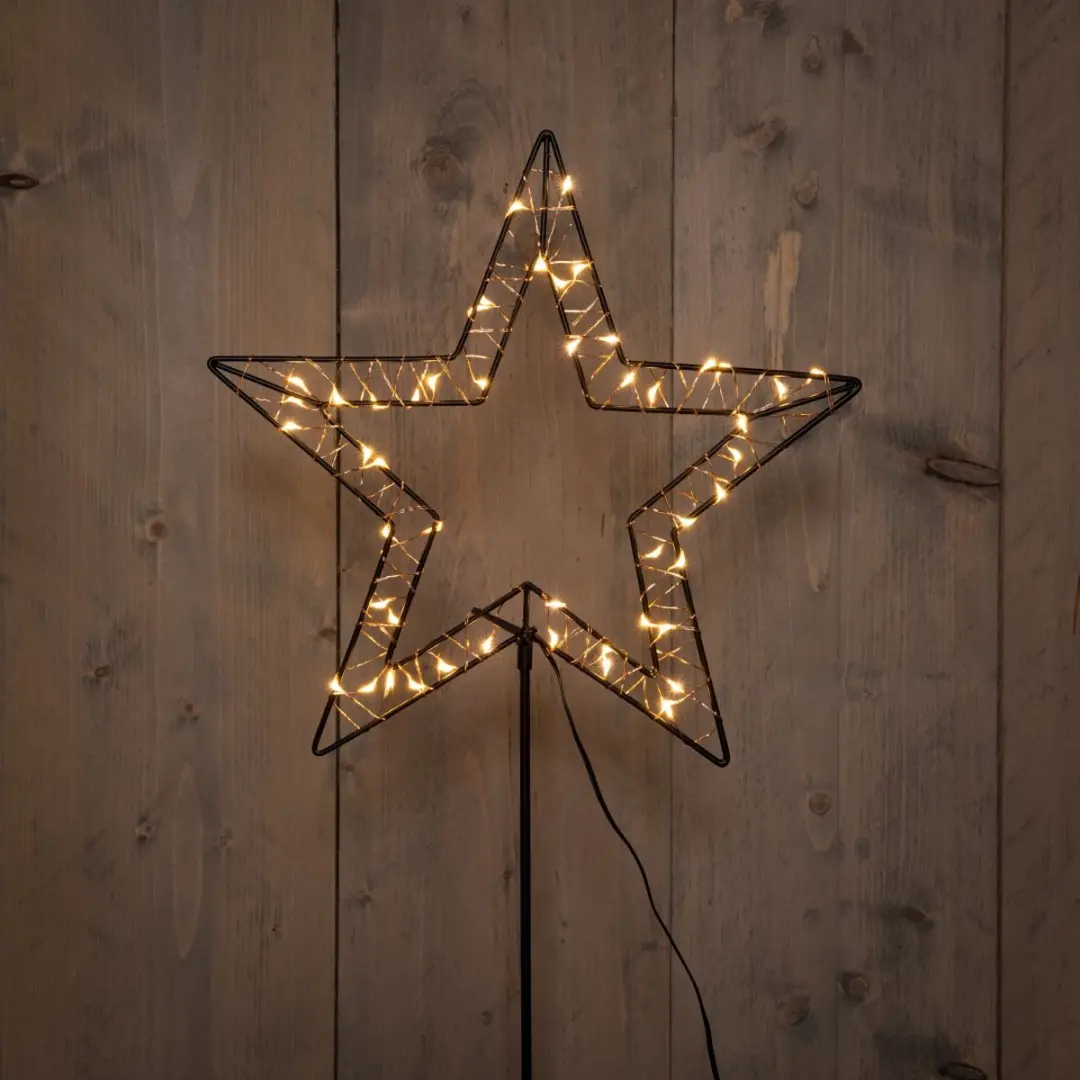 Anna's Collection B.O.T. Outdoor Black Star On Stick 31,5x100cm