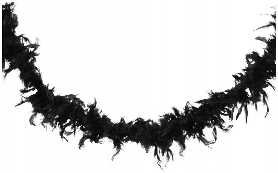 Kaemingk Kerstslinger met zwarte veren 10x184cm