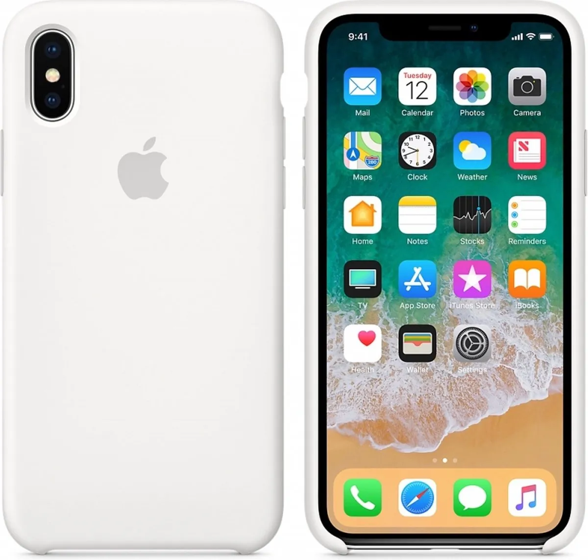 Apple iPhone X Siliconen Back Cover IPX52263402 - Wit