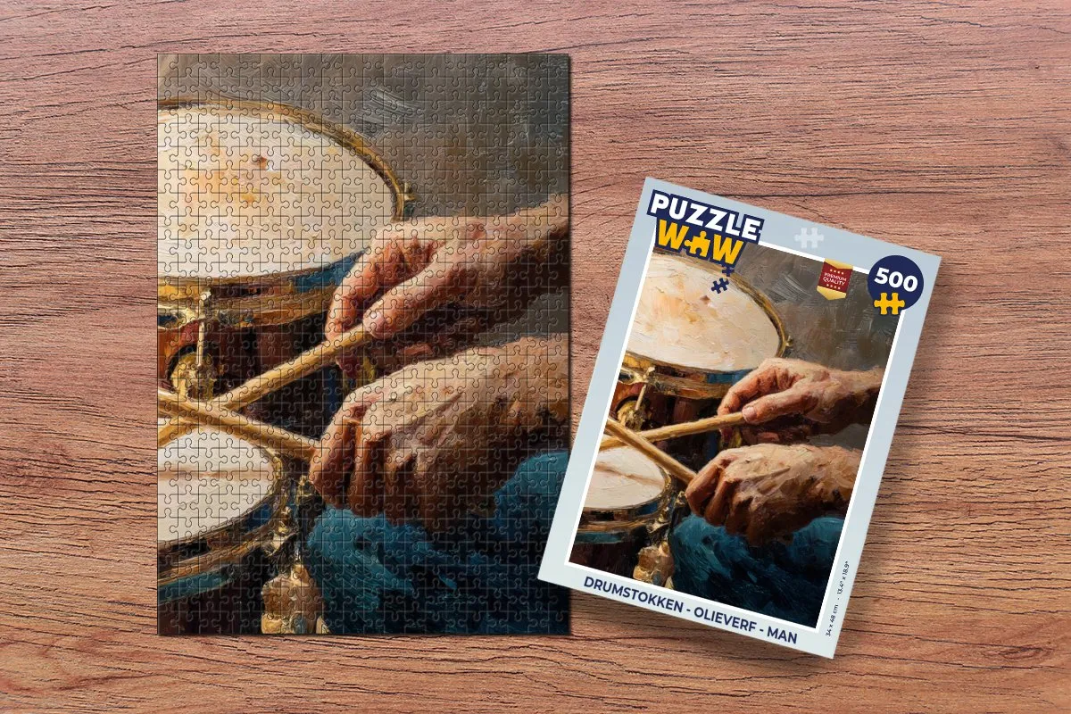 PuzzleWow Drumstokken Legpuzzel 500 Stuks - Man
