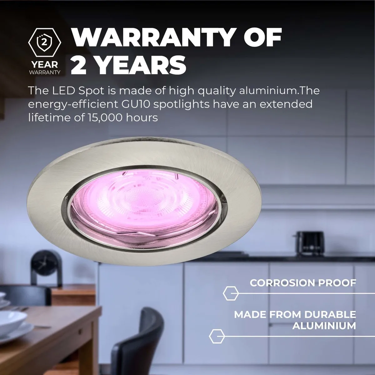Ledvion 3X SMART LED Inbouwspot Amsterdam - 3 Stuks - RVS - RGBW - afbeelding 6 van 6
