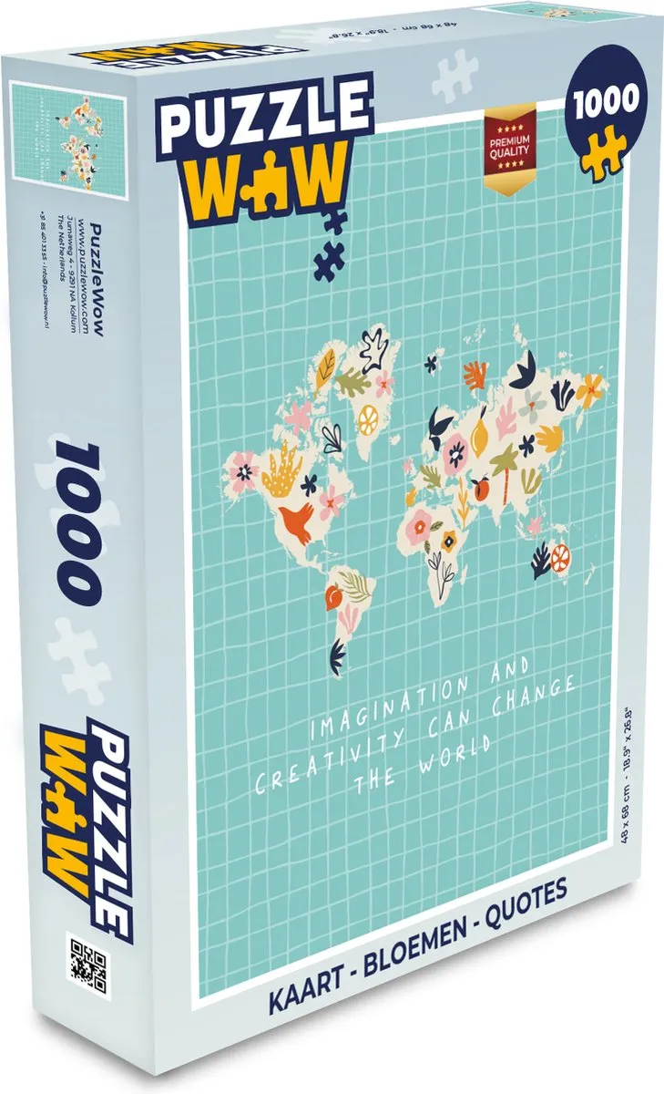 PuzzleWow Bloemen Quotes Legpuzzel 1000 Stuks - Multicolor
