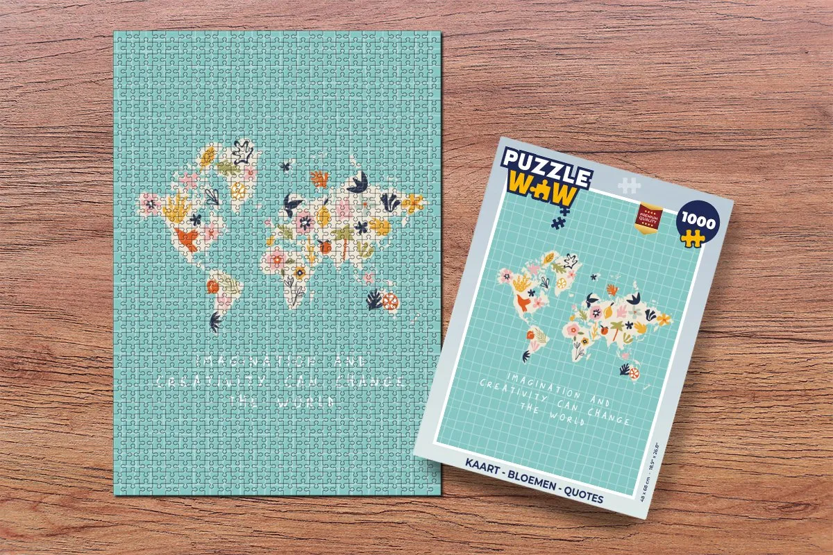 PuzzleWow Bloemen Quotes Legpuzzel 1000 Stuks - Multicolor