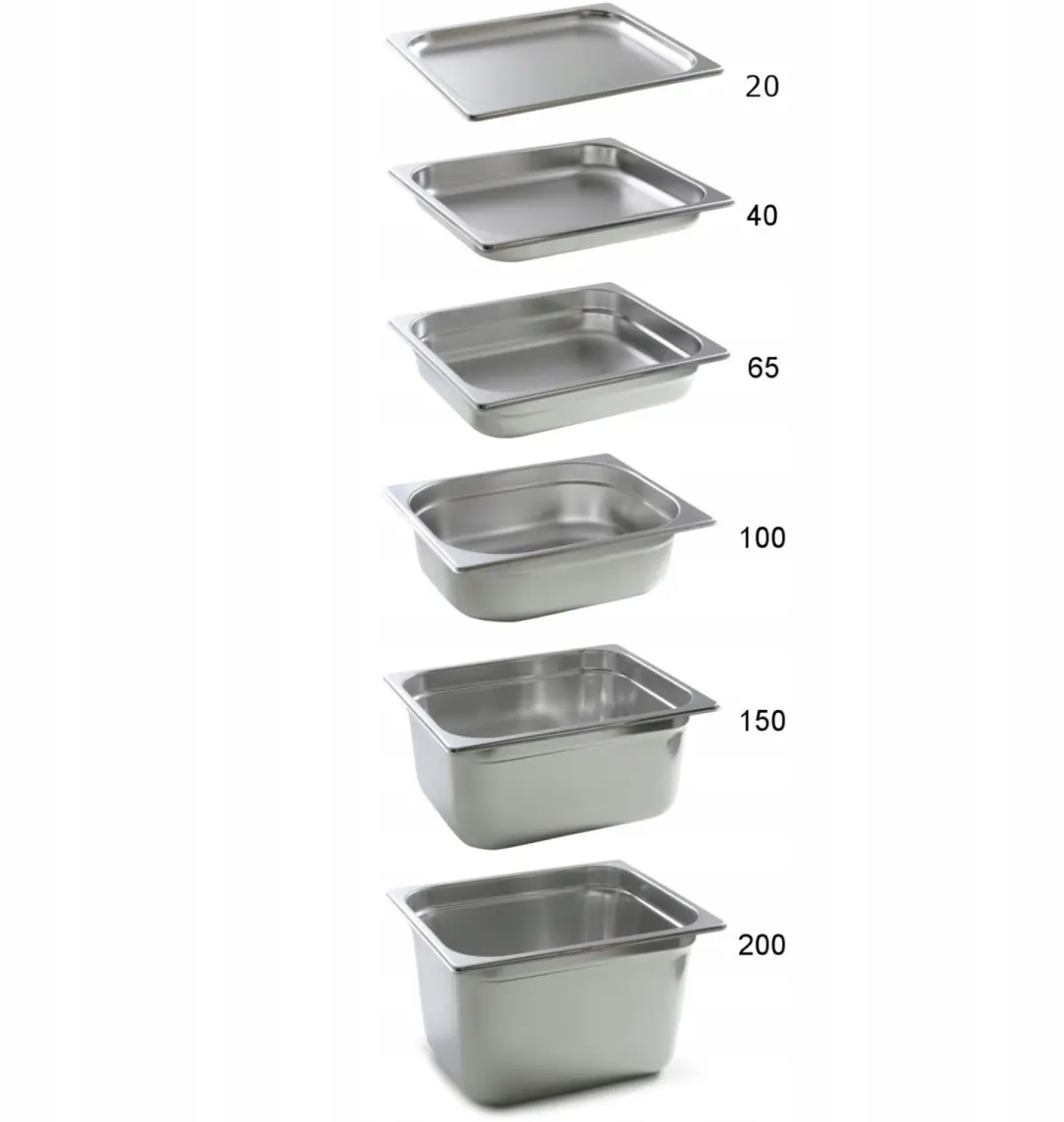 RVS Gastronorm Bak GN 2/1 Profi Line 4cm Hendi