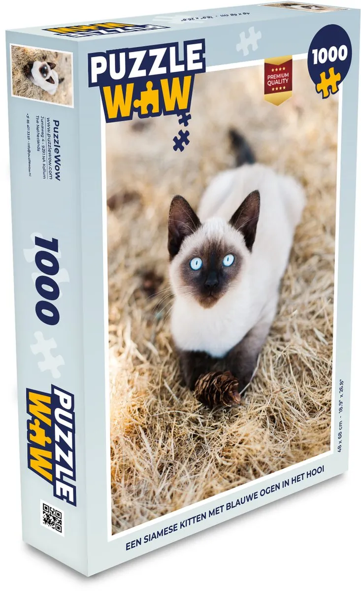 PuzzleWow Legpuzzel Siamese Kitten 1000 Stuks - Multicolor