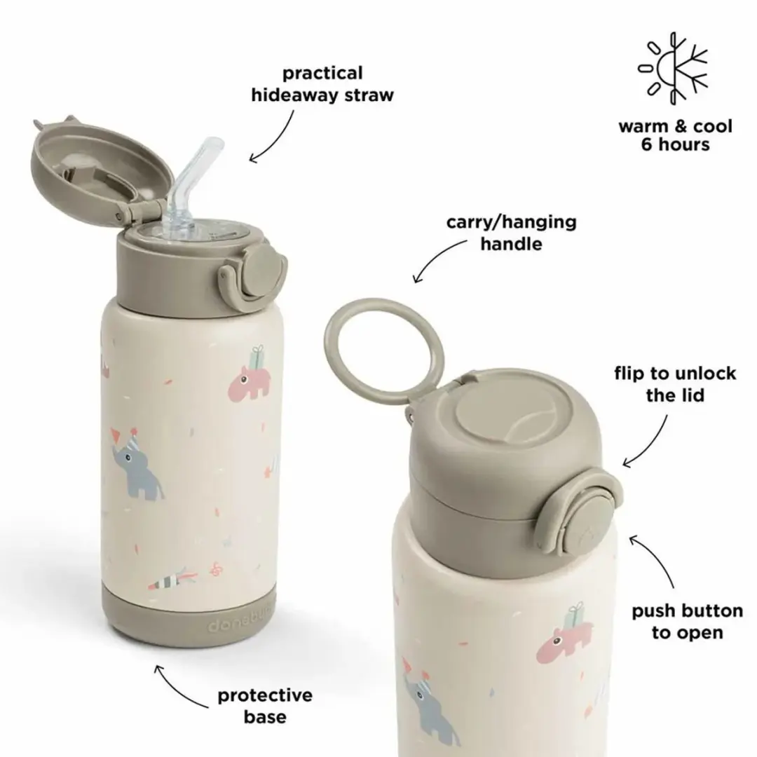 Done By Deer Thermosfles 340ml - Celebration - Sand - afbeelding 3 van 6