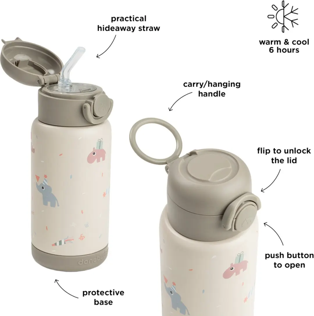 Done By Deer Thermosfles 340ml - Celebration - Sand - afbeelding 4 van 6