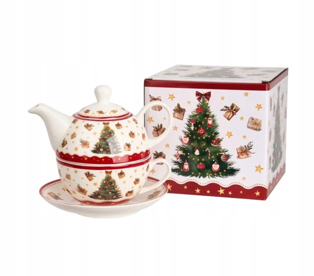 Tea for One Kerstboom Porselein Set