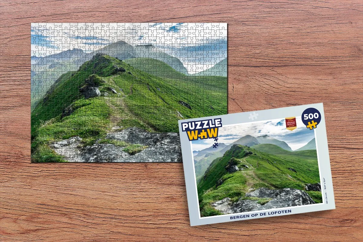 PuzzleWow Bergen op de Lofoten Legpuzzel 500 Stuks - Multicolor