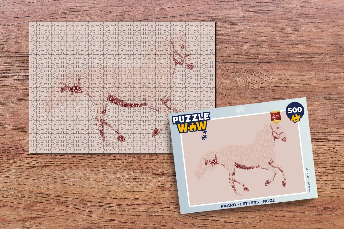 PuzzleWow Paard Letters Puzzel 500 Stuks - Multicolor